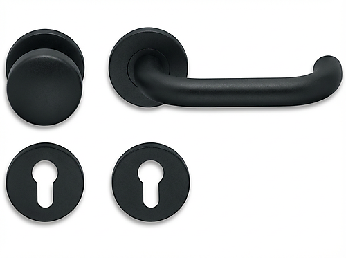 Artitec Knop-kruk op rozet CECIL KL3 RVS geborsteld mat zwart met PC