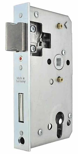 Bever binnenwerk voor poortslot PC72mm en doornmaat 60mm RVS voorplaat