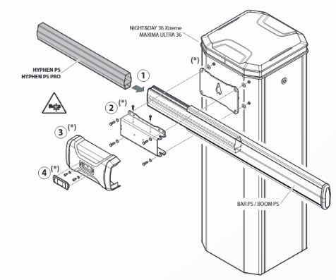 BFT HYPHEN PS PRO Interne versterking voor slagboommast