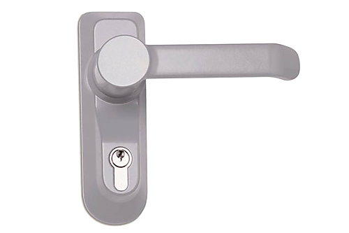 Briton opbouw krukset met cilinder voor paniekbeslag zilvergrijs