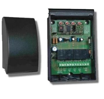 Cardin EDGER4P 4-kanaals 433,92Mhz ontvanger in behuizing 12/24VAC/DC