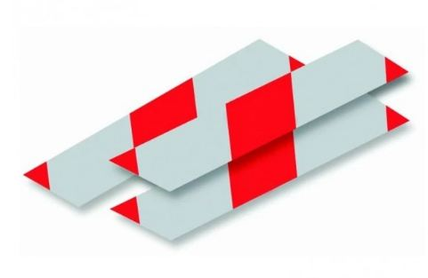 Cardin ELSRE set van 12 rode en witte reflecterende stickers 250x50mm voor slagbomen