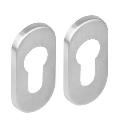 Cilinderrozet verdekt ovaal 65x30x5mm RVS