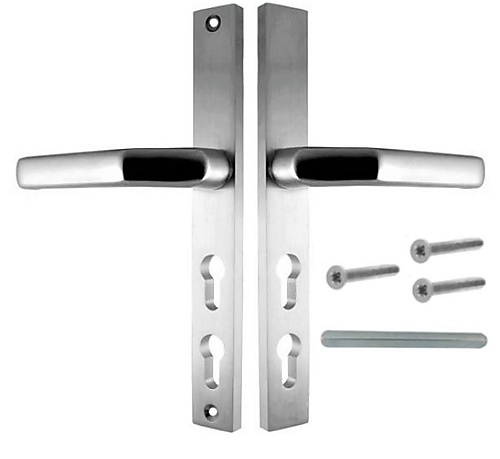 Deurbeslag langschild met dubbele cilindersparing PC92mm en PC140mm