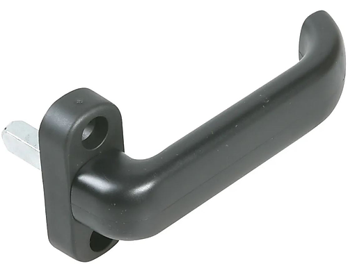 Deurklink voor rolluik zwart op rozet