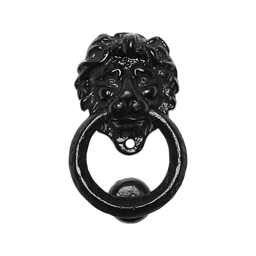 Deurklopper Leeuwenkop zwart smeedijzer 133x79mm