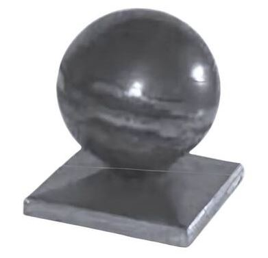 Eurofer Paalkap staal met vierkante voet en ronde holle bol