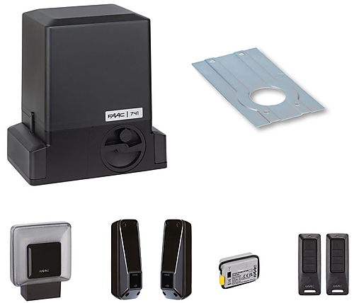 FAAC KIT 741C FDS Elektromechanische schuifpoortaandrijving 230V voor vleugels tot 900Kg