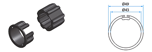 FAAC TM2 AD35 ROUND 50 Adapterset voor ronde buis 50 mm