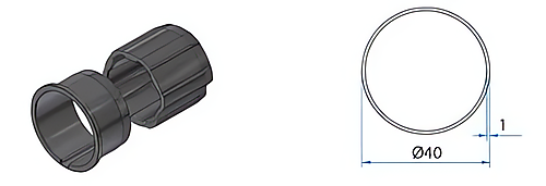 FAAC TM2 AD35 ROUND40 Adapterset voor ronde buis 40 mm