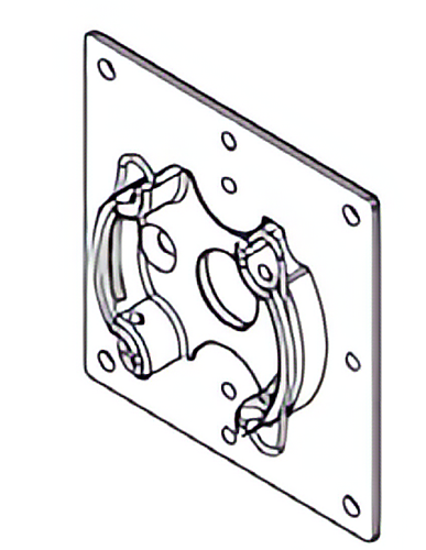 FAAC TM2 SUP45 100x100 Metalen plaat met clip-bevestigingsbeugel voor TM2 45