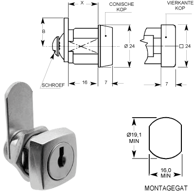 HEVELSLOT 16MM RECHTE LIP 6210030