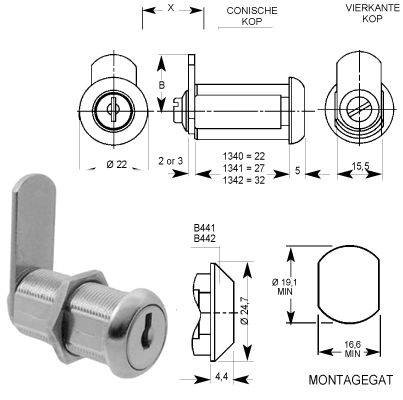 HEVELSLOT MOER 22MM RECHTE LIP 6210050