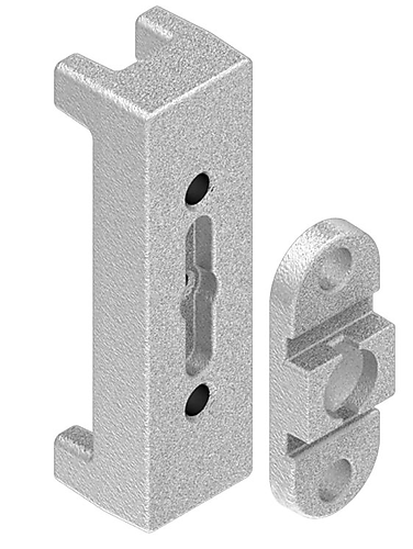 Insert kit montage set voor bevestiging scharnier voor schuine hellingen op een aluminium paal