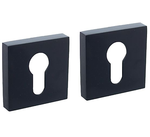 Intersteel Cilinderrozetten verdekt 52x52x10mm met nokken zwart vierkant