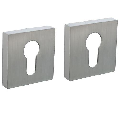 Intersteel Cilinderrozetten verdekt 52x52x10mm met nokken rvs vierkant