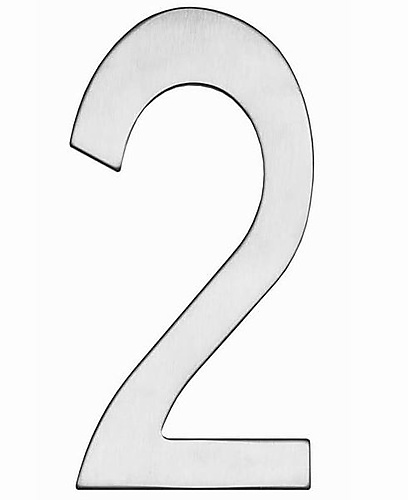 Intersteel Huisnummer 2 rvs geborsteld 150mm
