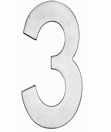Intersteel Huisnummer 3 rvs geborsteld 150mm