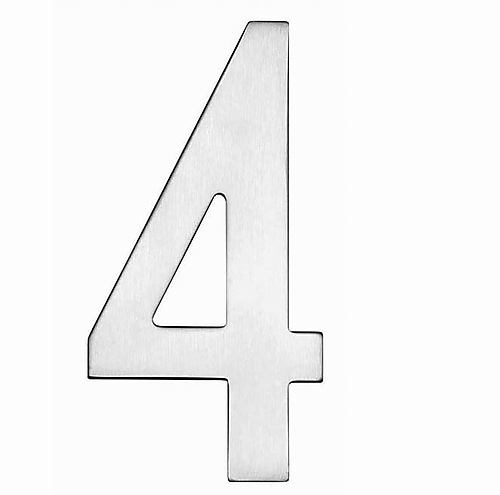 Intersteel Huisnummer 4 rvs geborsteld 150mm