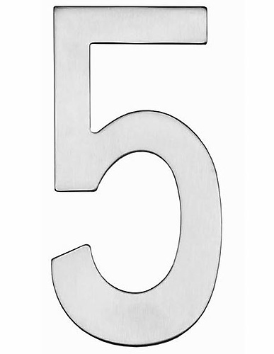 Intersteel Huisnummer 5 rvs geborsteld 150mm