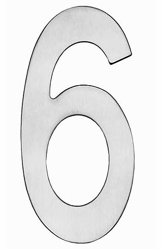 Intersteel Huisnummer 6 rvs geborsteld 150mm