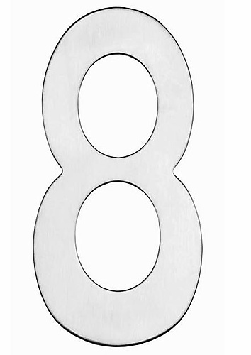 Intersteel Huisnummer 8 rvs geborsteld 150mm