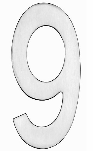 Intersteel Huisnummer 9 rvs geborsteld 150mm