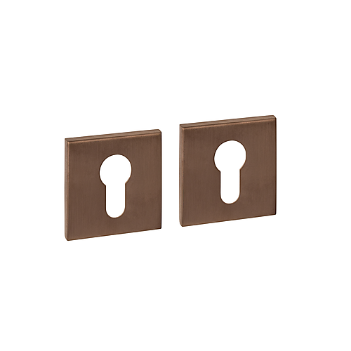 Intersteel Q-collection Cilinderrozetten verdekt 53x53x6mm PVD brons