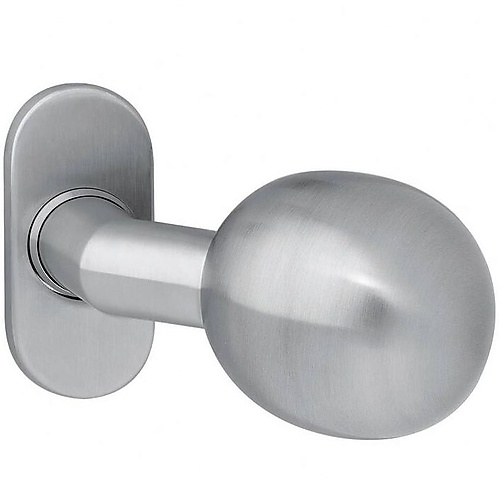 Knoprozet verdekt ovaal 65x30x5mm met vaste knop bol/schuin rvs