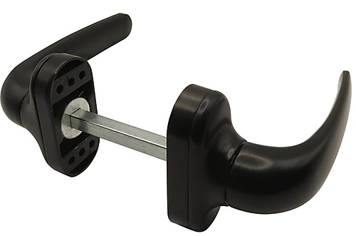 Krukpaar op rozet geveerd in zwart gecoat aluminium