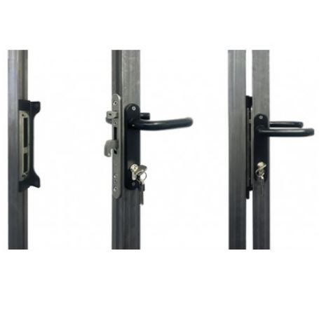 Locinox Fortylock insteekslot set met slotvanger klinken afdekplaten en kokerprofiel voor slot en slotvanger
