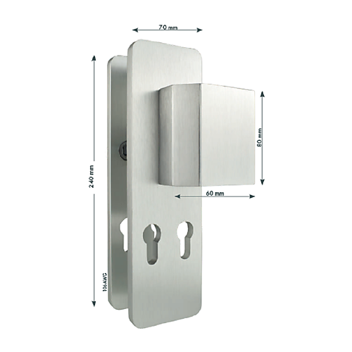 Mauer garnituur PC72 met 2 cilinder uitsparingen 240x70mm