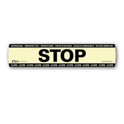 Pictogram "Stop" bij GfS DEXCON, fluorescerend