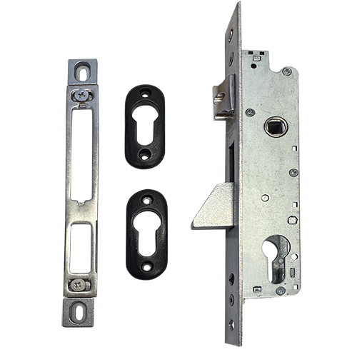 Poortslot voor koker 40x40mm doornmaat 25mm met afgeschuinde valschoot