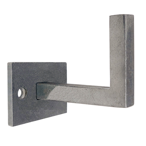 Rechthoekige leuninghouder in onbehandeld staal