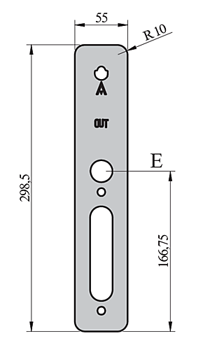 Salto XS4 smetplaat voor one beslagen 55mm geborsteld RVS