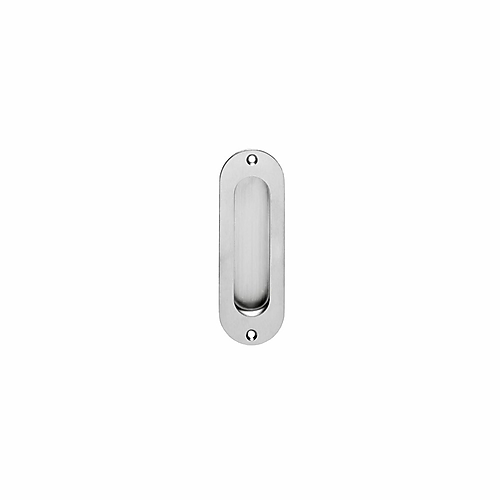 Schuifdeurkom ovaal 120x40mm met schroefgaten RVS