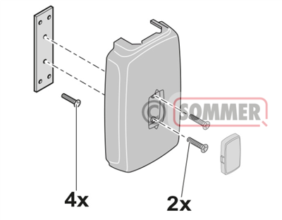 Sommer afdekkap set wit draaipunt slagboom ASB-5014A