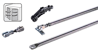 Sommer vleugeldeurbeslag + veer voor Pro+/Sprint/Marathon/Duo garagedeuropeners met naar buiten draaiende deuren