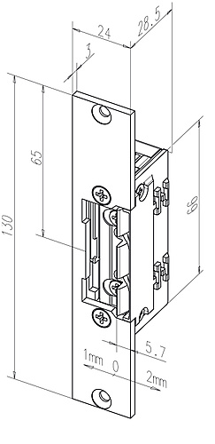 Standaard inbouw deuropener type 138 met korte vlakke sluitplaat zonder nachtschootsignalering
