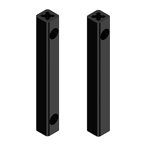 Stang 1250 aluminium geboord voor OMNIIA sluitsysteem zwart ral 9005