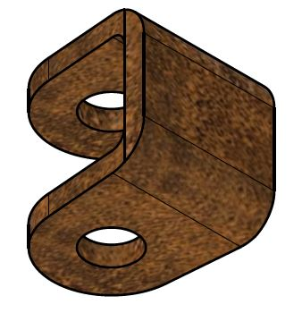 U-oor in cortenstaal voor poortscharnieren