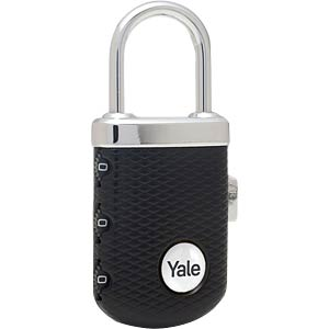 YP3/31/123/1K YALE GEM LOCK LUXE BAGAGE CIJFERHANGSLOT ZWART.