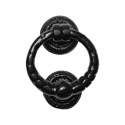 Zwarte smeedijzeren deurklopper ring 127mm